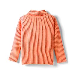 Babyhug Knitted Full Drop Shoulder Sleeves Skivi Sweater With Star Patch - Purple