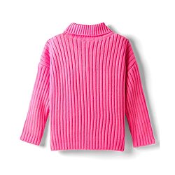 Babyhug Knitted Full Drop Shoulder Sleeves Skivi Sweater With Star Patch - Purple