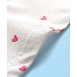 Babyhug 100% Cotton Knit Full Sleeves T-Shirt with Heart Print - White