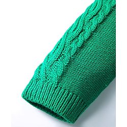 Babyhug Sweater Knit Full Sleeves Woollen Dress With Cable Knit Design - Green