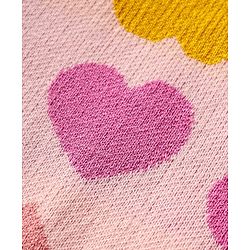 Babyhug Knit Full Sleeves Sweater Set with Heart Design - Pink