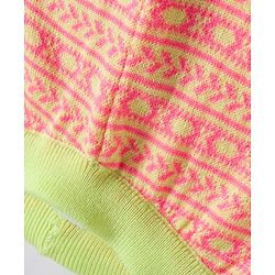 Babyhug Knit Full Length Printed Woollen Pant - Pink