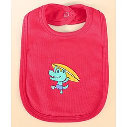 Babyhug 100% Cotton Baby Gift Set With Beach Theme Print - White & Red