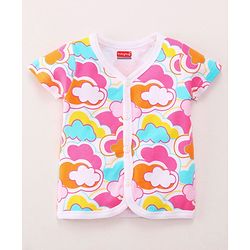 Babyhug 100% Cotton Baby Gift Set with Cloud Print Pack of 7 - Pink