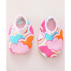 Babyhug 100% Cotton Baby Gift Set with Cloud Print Pack of 7 - Pink