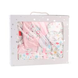 Babyhug 100% Cotton Baby Gift Set with Cloud Print Pack of 7 - Pink