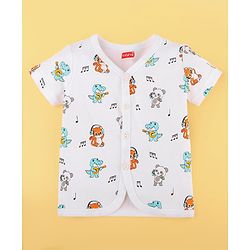 Babyhug 100% Cotton Baby Gift Set Pack of 7 - White & Light Blue