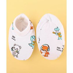 Babyhug 100% Cotton Baby Gift Set Pack of 7 - White & Light Blue