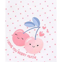 Babyhug 100% Cotton Baby Gift Set with Polka Dots & Fruit Print Set of 7 - Pink