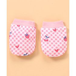 Babyhug 100% Cotton Baby Gift Set with Polka Dots & Fruit Print Set of 7 - Pink