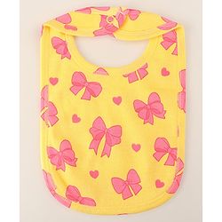 Babyhug 100% Cotton Baby Gift Set With Bow Print Pack of 7 - Yellow & Pink