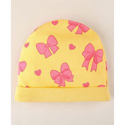 Babyhug 100% Cotton Baby Gift Set With Bow Print Pack of 7 - Yellow & Pink