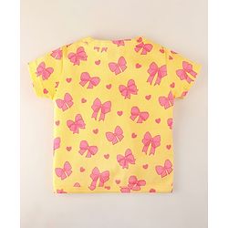 Babyhug 100% Cotton Baby Gift Set With Bow Print Pack of 7 - Yellow & Pink