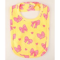 Babyhug 100% Cotton Baby Gift Set With Bow Print Pack of 7 - Yellow & Pink