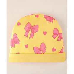 Babyhug 100% Cotton Baby Gift Set With Bow Print Pack of 7 - Yellow & Pink