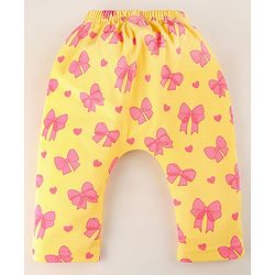 Babyhug 100% Cotton Baby Gift Set With Bow Print Pack of 7 - Yellow & Pink