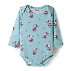 Babyhug 100% Cotton Knit Full Sleeves Onesies with Bunny & Bow Print Pack of 3 - Yellow Pink & Light Blue