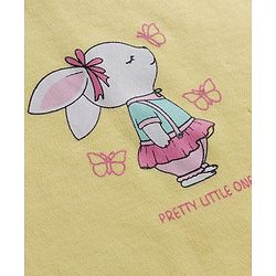Babyhug 100% Cotton Knit Full Sleeves Onesies with Bunny & Bow Print Pack of 3 - Yellow Pink & Light Blue