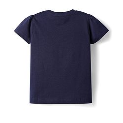 Babyhug Cotton Knit Half Sleeves Night Suit with Floral & Wonderfull Text Print - Navy Blue