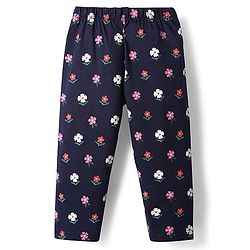 Babyhug Cotton Knit Half Sleeves Night Suit with Floral & Wonderfull Text Print - Navy Blue
