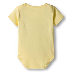 Babyhug 100% Cotton Interlock Knit Half Sleeves Onesies With Animal Print Pack Of 3 - Light Blue Yellow & Pink
