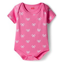 Babyhug 100% Cotton Interlock Knit Half Sleeves Onesies With Animal Print Pack Of 3 - Light Blue Yellow & Pink