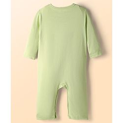 Babyhug 100% Cotton Knit Full Sleeves Rompers With Dino Print Pack of 2 - White & Green