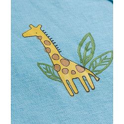 Babyhug 100% Cotton Interlock Knit Full Sleeves Front Open Romper with Animal Print Pack of 2 - Light Blue & White