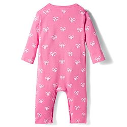 Babyhug 100% Cotton Knit Full Sleeves Rompers With With Bow & Bunny Print Pack of 2 - Pink & Light Blue