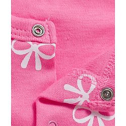 Babyhug 100% Cotton Knit Full Sleeves Rompers With With Bow & Bunny Print Pack of 2 - Pink & Light Blue