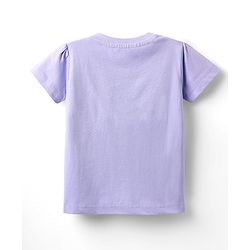 Babyhug Cotton Knit Half Sleeves Night Suit With Star & Text Print - Lavender