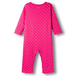 Babyhug 100% Cotton Knit Full Sleeves Front Open Rompers with Duck & Polka Dot Print Pack of 2 - Dark Pink & Pink
