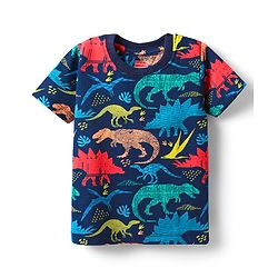 Babyhug Cotton Knit Half Sleeves Co-Ord Night Suit with Animal Print - Navy Blue