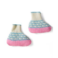 Babyhug Knit Full Raglan Sleeves Front Open Sweater & Pant Set with Cap & Booties with Color Block Design - Pink & Light Blue