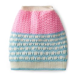 Babyhug Knit Full Raglan Sleeves Front Open Sweater & Pant Set with Cap & Booties with Color Block Design - Pink & Light Blue