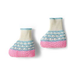 Babyhug Knit Full Raglan Sleeves Front Open Sweater & Pant Set with Cap & Booties with Color Block Design - Pink & Light Blue