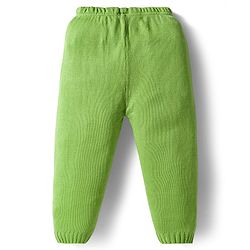Babyhug Knit Full Sleeves Front Open Sweater & Pant Set with Color Block Design - Yellow & Green