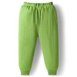 Babyhug Knit Full Sleeves Front Open Sweater & Pant Set with Color Block Design - Yellow & Green