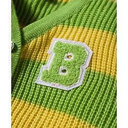 Babyhug Knit Full Sleeves Front Open Sweater & Pant Set with Color Block Design - Yellow & Green
