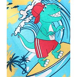 Babyhug Cotton Knit Half Sleeves Night Suit With Dino Print - Multicolour
