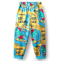 Babyhug Cotton Knit Half Sleeves Night Suit With Dino Print - Multicolour