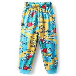 Babyhug Cotton Knit Half Sleeves Night Suit With Dino Print - Multicolour