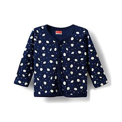 Babyhug 100% Cotton Interlock Knit Full Sleeves Jhablas With Floral Print Pack Of 3 - Yellow Navy Blue & White