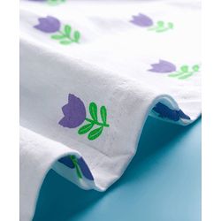 Babyhug Single Jersey Knit Frill Sleeves Floral Printed Frock with Bloomer - White