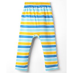 Babyhug Cotton Knit Full Length Diaper Leggings With Stripes & Animal Print Pack Of 3 - Multicolour