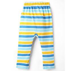 Babyhug Cotton Knit Full Length Diaper Leggings With Stripes & Animal Print Pack Of 3 - Multicolour