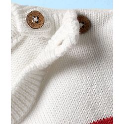 Babyhug Organic Cotton Full Sleeves Striped Pullover Sweater Set with Cap & Patch Detailing - Multicolor