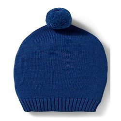 Babyhug Organic Cotton Knit Full Sleeves Sweater Set with Color Block Design Porcupine Patch & Cap - Navy Blue