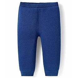 Babyhug Organic Cotton Knit Full Sleeves Sweater Set with Color Block Design Porcupine Patch & Cap - Navy Blue