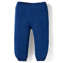 Babyhug Organic Cotton Knit Full Sleeves Sweater Set with Color Block Design Porcupine Patch & Cap - Navy Blue